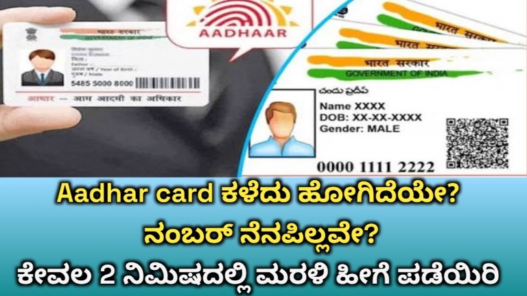 ಆಧಾರ್ ಕಾರ್ಡ್ ಕಳೆದುಹೋಗಿದೆಯಾ? ನಂಬರ್ ಕೂಡ ನೆನಪಿಲ್ಲವಾ?