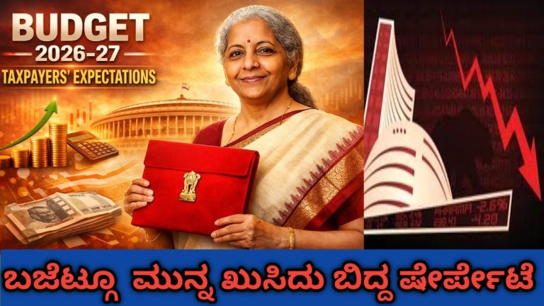 ಬಜೆಟ್‌ಗೂ ಮುನ್ನ ಕುಸಿದು ಬಿದ್ದ ಷೇರುಪೇಟೆ