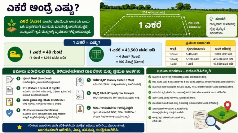 ಎಕರೆ ಅಂದ್ರೆ ಎಷ್ಟು?