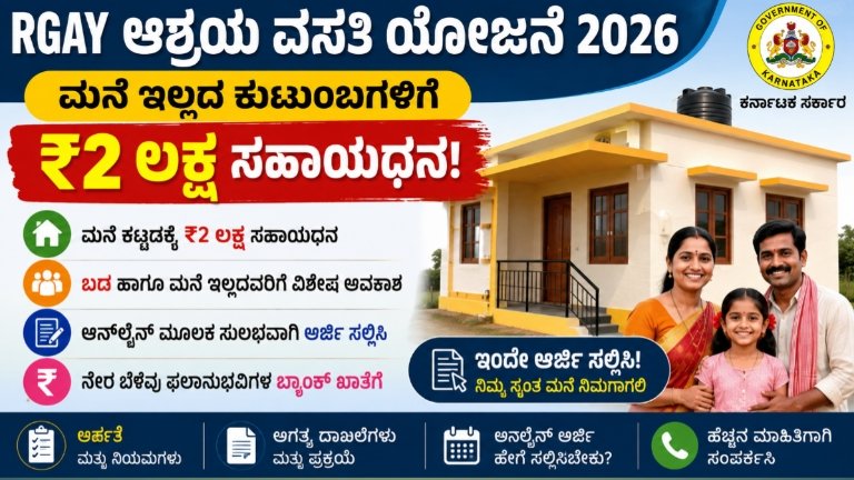 RGAY ಆಶ್ರಯ ವಸತಿ ಯೋಜನೆ 2026